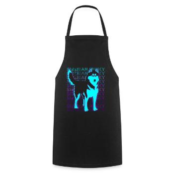 Sibérie Husky Rétro - Tablier de cuisine - noir - Devant - AI Model Male 185 dark (185cm)