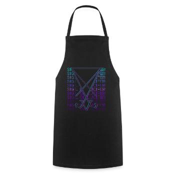 Seal of Lucifer Pentagram Occult Magic - Cooking Apron - black - Front - AI Model Male 185 dark (185cm)