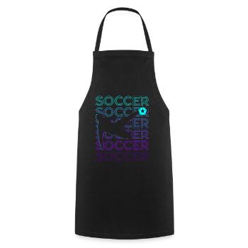 Joueur de football Rétro - Tablier de cuisine - noir - Devant - AI Model Male 185 dark (185cm)