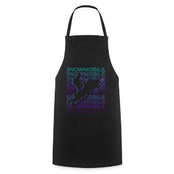 Snowmobile Retro - Cooking Apron - black - Front - AI Model Male 185 dark (185cm)