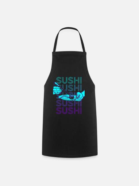 Sushi Retro - Kochschürze - Schwarz
