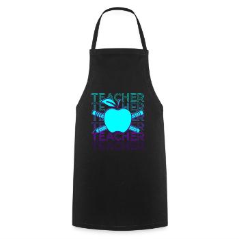 Teacher Retro - Cooking Apron - black - Front - AI Model Male 185 dark (185cm)