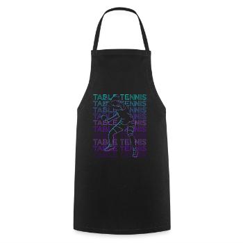Pongiste Retro - Tablier de cuisine - noir - Devant - AI Model Male 185 dark (185cm)
