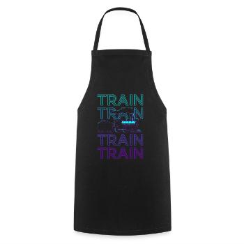 Train Retro - Cooking Apron - black - Front - AI Model Male 185 dark (185cm)