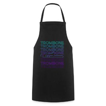 Trombone Trombone Trombonist Retro - Cooking Apron - black - Front - AI Model Male 185 dark (185cm)