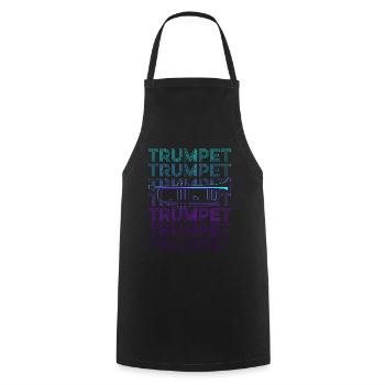 Trompetenspieler Trompeter Retro - Kochschürze - Schwarz - Vorne - AI Model Male 185 dark (185cm)