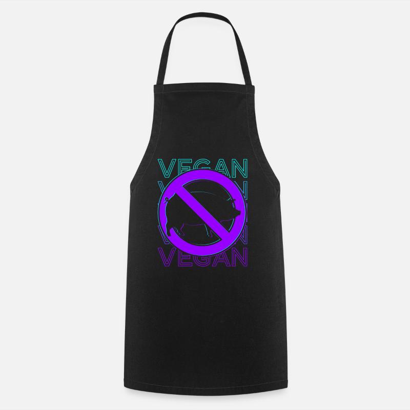 Végétalien Végétarien Veganisme Rétro - Tablier de cuisine - noir