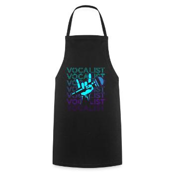 Sänger Sängerin Musiker Rockschild Mikrofon - Kochschürze - Schwarz - Vorne - AI Model Male 185 dark (185cm)