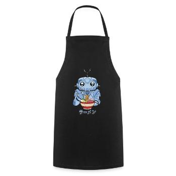 Cyborg Robot Ramen Noodles Cyber Aesthetics - Cooking Apron - black - Front - AI Model Male 185 dark (185cm)