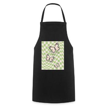 Papillons esthétiques pastel danois - Tablier de cuisine - noir - Devant - AI Model Male 185 dark (185cm)