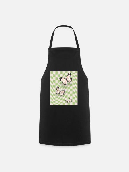 Danish Pastel Aesthetic Butterflies - Cooking Apron - black