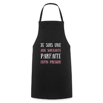 aide soignante parfaite humour femme cadeau drole - Tablier de cuisine - noir - Devant - AI Model Male 185 dark (185cm)