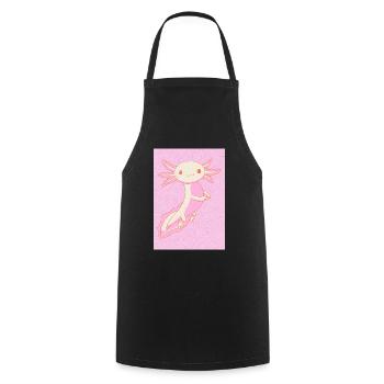 Esthétique pastel danoise Kawaii Axolotl - Tablier de cuisine - noir - Devant - AI Model Male 185 dark (185cm)