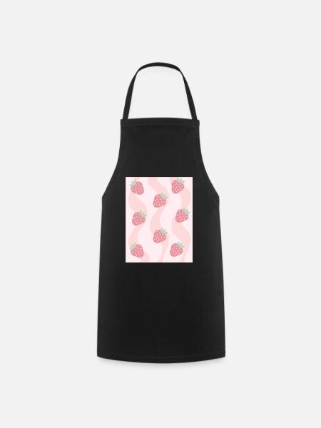 Dänische Pastell-Ästhetik-Erdbeeren - Kochschürze - Schwarz