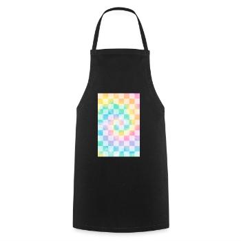 Esthétique pastel danoise Tie Dye - Tablier de cuisine - noir - Devant - AI Model Male 185 dark (185cm)