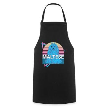 Rétro maltais - Tablier de cuisine - noir - Devant - AI Model Male 185 dark (185cm)