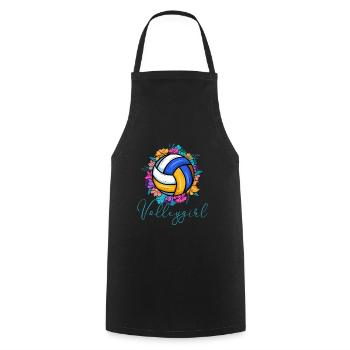 Volleygirl Beach Volleyball - Cooking Apron - black - Front - AI Model Male 185 dark (185cm)