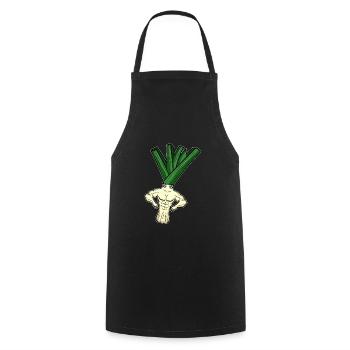 Bodybuilding Weightlifter Leek - Cooking Apron - black - Front - AI Model Male 185 dark (185cm)