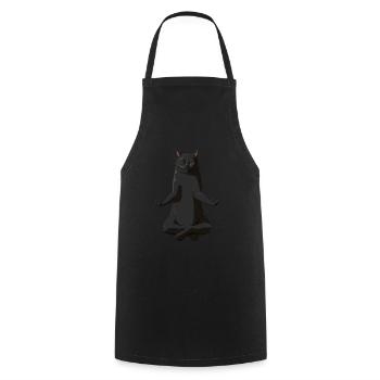 Drôle de yoga british shorthair cat - Tablier de cuisine - noir - Devant - AI Model Male 185 dark (185cm)