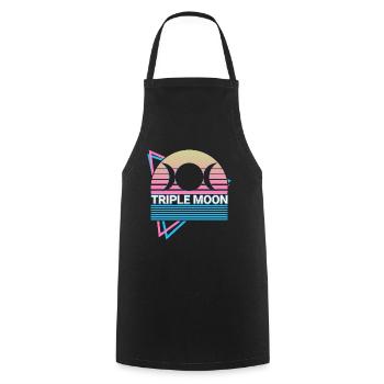 Triple Moon Triple Goddess Symbol Paganism - Cooking Apron - black - Front - AI Model Male 185 dark (185cm)