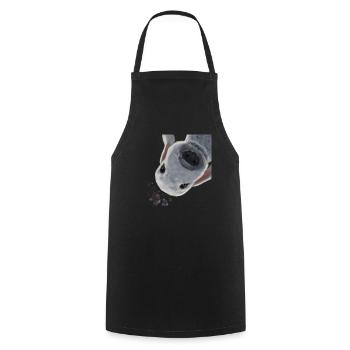 Funny Curious Bedlington Terrier Dog - Cooking Apron - black - Front - AI Model Male 185 dark (185cm)