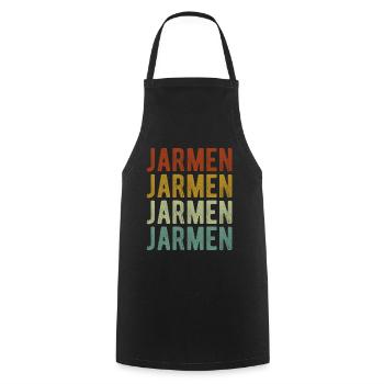 Jarmen Stadt Retro Vintage - Kochschürze - Schwarz - Vorne - AI Model Male 185 dark (185cm)