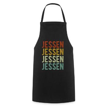 Jessen Stadt Retro Vintage - Kochschürze - Schwarz - Vorne - AI Model Male 185 dark (185cm)