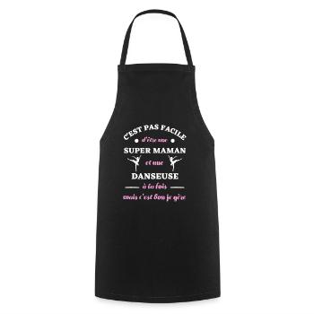 maman danseuse humour danse femme cadeau drole - Tablier de cuisine - noir - Devant - AI Model Male 185 dark (185cm)