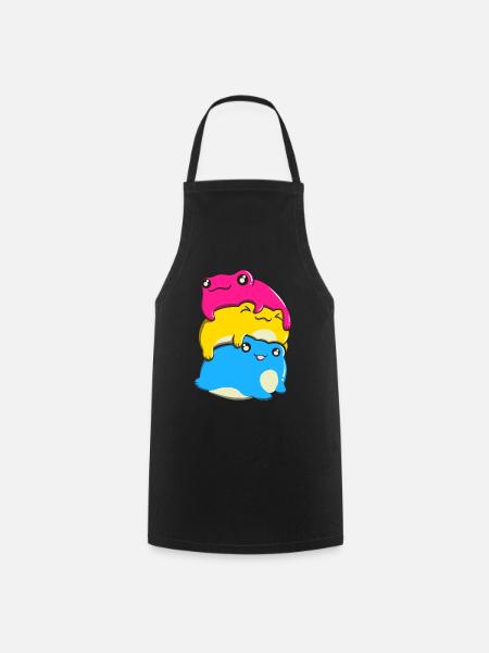 Pansexual Pride Kawaii Frog Bunch Pansexual - Tablier de cuisine - noir
