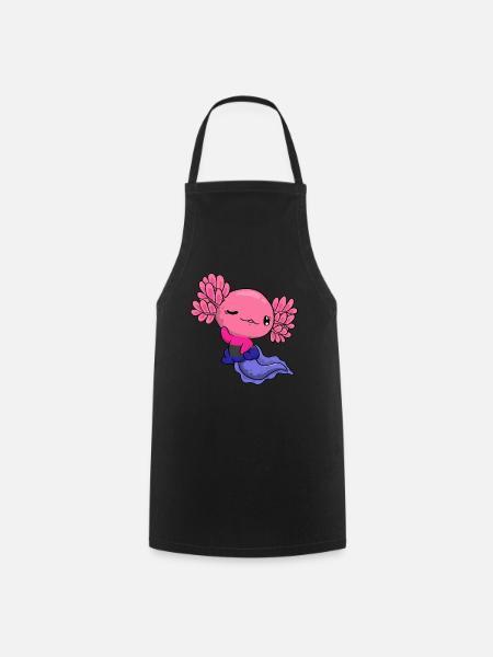 Omnisexueller Stolz Kawaii Axolotl Omnisexuelle Fl - Kochschürze - Schwarz