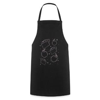 Angelcore Aesthetic Coconut Deathberry Cake - Cooking Apron - black - Front - AI Model Male 185 dark (185cm)