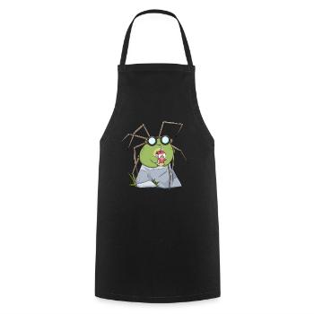 Biopunk Kawaii Frog Strawberry Milk - Cooking Apron - black - Front - AI Model Male 185 dark (185cm)