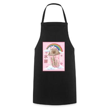 Lustiger Boba Tee Capybara Japanisch Kawaii - Kochschürze - Schwarz - Vorne - AI Model Male 185 dark (185cm)