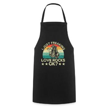 Funny Rock Hunting Geologist Rock Hunter - Cooking Apron - black - Front - AI Model Male 185 dark (185cm)