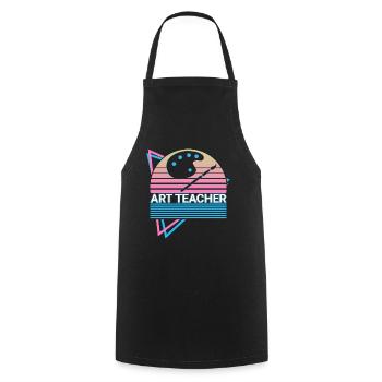 Art Teacher Art Professor Retro - Cooking Apron - black - Front - AI Model Male 185 dark (185cm)