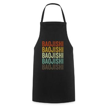 Baojishi Chine Rétro Vintage - Tablier de cuisine - noir - Devant - AI Model Male 185 dark (185cm)