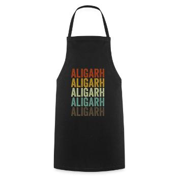 Aligarh Inde Rétro Vintage - Tablier de cuisine - noir - Devant - AI Model Male 185 dark (185cm)