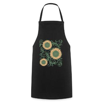 Baroque Esthétique Tournesol Motif Dark Academia - Tablier de cuisine - noir - Devant - AI Model Male 185 dark (185cm)