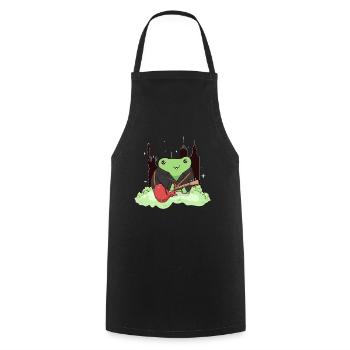 Downtown Girl Aesthetic Kawaii Frog Coquette - Cooking Apron - black - Front - AI Model Male 185 dark (185cm)