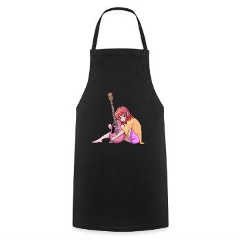Downtown Girl Esthétique Anime Girl E-Guitar - Tablier de cuisine - noir - Devant - AI Model Male 185 dark (185cm)