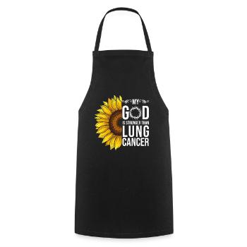 Lungenkrebs Awareness Sonnenblume - Kochschürze - Schwarz - Vorne - AI Model Male 185 dark (185cm)