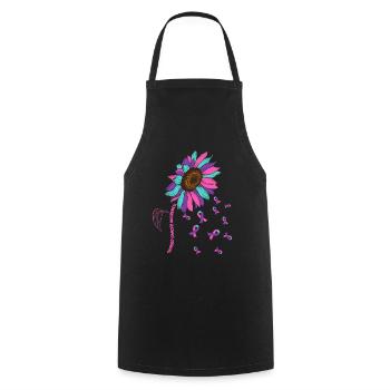 Thyriod Cancer Awareness Sonnenblume - Kochschürze - Schwarz - Vorne - AI Model Male 185 dark (185cm)