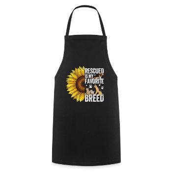 Animal rescue sunflower - Cooking Apron - black - Front - AI Model Male 185 dark (185cm)