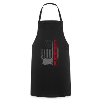 Chonk Meme Cat Chonk - Cooking Apron - black - Front - AI Model Male 185 dark (185cm)