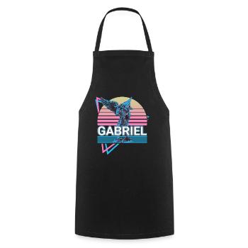 Gabriel Archangel Retro - Cooking Apron - black - Front - AI Model Male 185 dark (185cm)