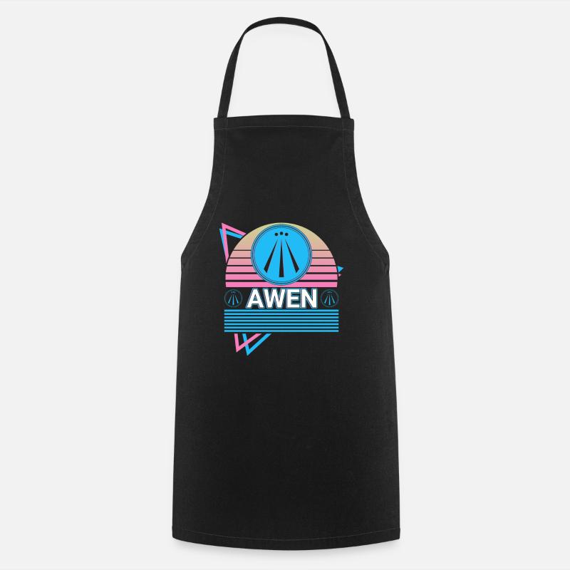 Awen Druide Paganisme Celtique Wiccan Rétro - Tablier de cuisine - noir