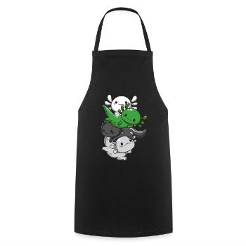 Demiromantic Pride Kawaii Axolotl Heap Demir - Cooking Apron - black - Front - AI Model Male 185 dark (185cm)