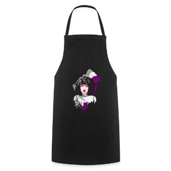 Afro Girl Asexual Flag Black Story Mel - Cooking Apron - black - Front - AI Model Male 185 dark (185cm)