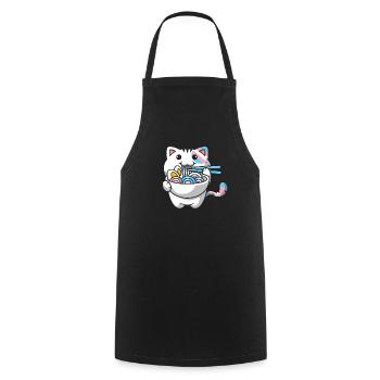 Transgender Stolz Kawaii Katze Ramen Nudeln Trans - Kochschürze - Schwarz - Vorne - AI Model Male 185 dark (185cm)
