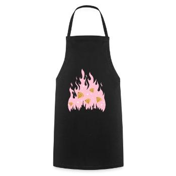 New Money Aesthetic Fire Flame Diamond - Tablier de cuisine - noir - Devant - AI Model Male 185 dark (185cm)
